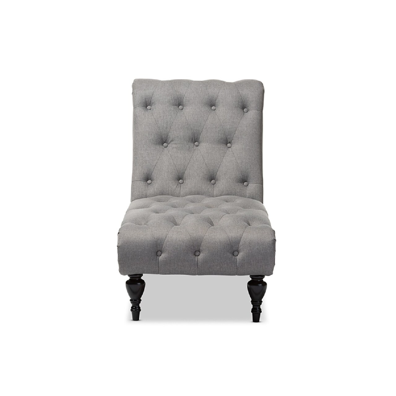 Wholesale Interiors Baxton Studio Layla Mid-century Retro Modern Grey Fabric Upholstered Button-tufted Chaise Lounge